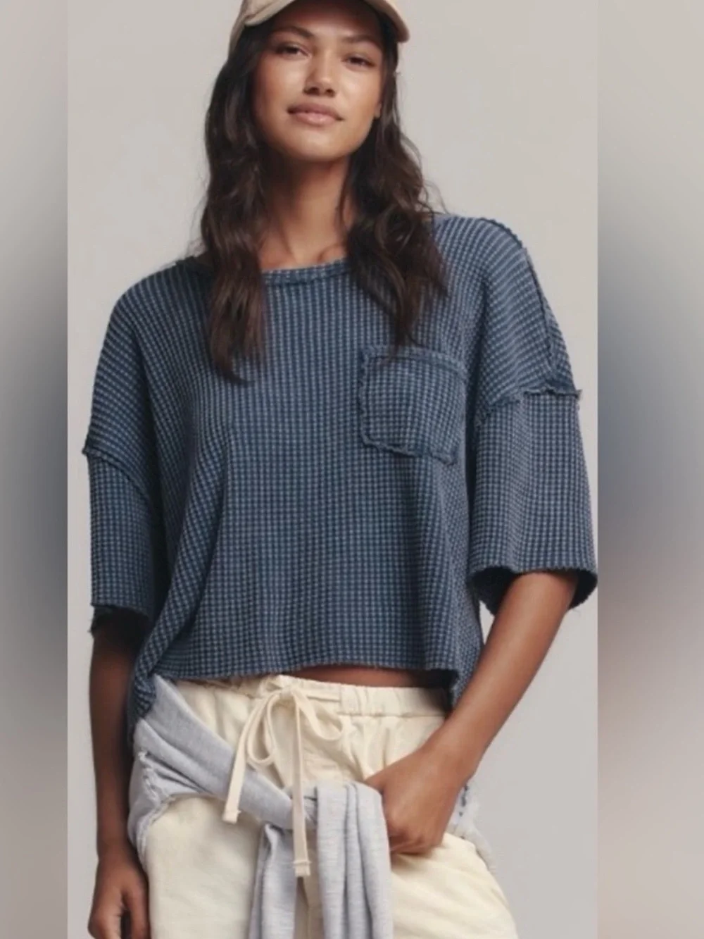 Anthropologie Pilcro
Waffle Knit Crop Tee Midnight
Blue Size Small - Picture 2 of 11